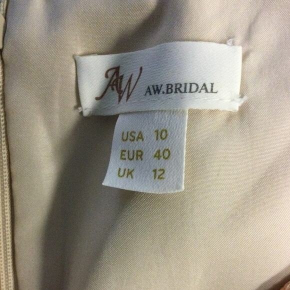 AW BRIDAL 10 L Cream Carole Floral Wedding Guest Formal Party Maxi Dress b131 - Picture 5 of 8